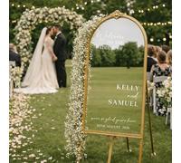 Adhesivo De Vinilo Personalizado Para La Bienvenida A Una Boda, Pegatinas Con Nombres Y Fecha Personalizados Para Espejos, Madera O Acrílico, Decoración De Boda Hazlo Tú Mismo, Letras Removibles