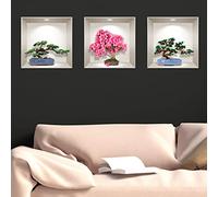 Adhesivo decorativo 3D para pared, efecto 3D bonsai, natural y colorido, adhesivo decorativo para pared, habitación de adulto, adhesivo de pared 3D, decoración de salón, pegatinas de pared, 30 x 90 cm