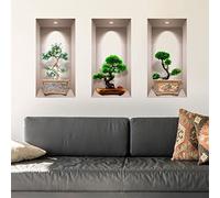Adhesivo decorativo 3D para pared, efecto 3D bonsáis japonés, adhesivo decorativo para pared, habitación de adulto, adhesivo de pared 3D, decoración de salón, pegatinas de pared