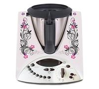 Adhesivo decorativo compatible con robot de cocina Thermomix TM31, resistente al agua, autoadhesivo R182 (23 hibisco)
