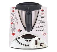 Adhesivo decorativo compatible con robot de cocina Thermomix TM31, resistente al agua, autoadhesivo, R182 (24 recetas familiares)