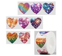 Adhesivo decorativo con forma de corazón maravilloso para tarjetas de boda o adornos de planificador, 500 unidades/rollo en forma de corazón