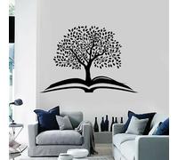 Adhesivo decorativo con forma de hoja de libro en forma de árbol para la esquina de la pared de la sala de lectura, adecuado para su uso en la sala de lectura, la sala de estar, el dormitorio