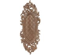 Adhesivo decorativo de esquina con diseño floral en madera, tira larga tallada sin pintar, 50 cm x 19 cm