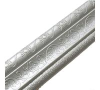 Adhesivo decorativo de pared extraíble con borde de espuma 3D para transformaciones sencillas y rápidas del hogar (gris plateado)