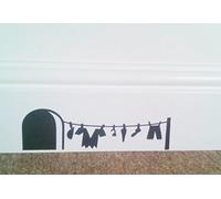 Adhesivo decorativo de pared para rodapié, vinilo, diseño de ratonera y piratas (19 x 6 cm)Fabricante del Reino Unido.