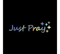 Adhesivo decorativo para espejo retrovisor automático con mensaje de conducción "Just Pray Safe", calcomanía de vinilo resistente a la intemperie para uso en vehículos (degradado)
