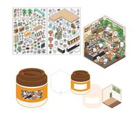 Adhesivo decorativo para hacer escenas, diseño de dibujos animados para tienda de repostería, diseño de paisaje 2.5D para niños