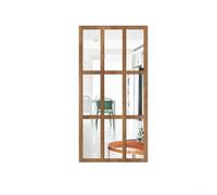 Adhesivo decorativo para pared con espejo que presenta una profundidad de ventana realista a través de marcos de madera en capas y acrílico (madera)