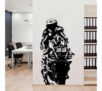 Adhesivo decorativo para pared de conductor de carreras de motocicleta, número 93, vinilo tallado, decoración para habitación de niños, decoración del hogar, motocicleta MotoGP Racing Fans Mural