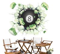 Adhesivo decorativo para pared de fútbol, diseño de pelota de esporata que se rompe a través de la pegatina de pared - 3D visual agrietado adhesivo de pared para billar, baloncesto, fútbol, sala de