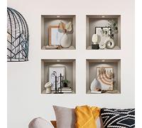 Adhesivo decorativo para pared, diseño 3D jarrones y objetos de diseño, adhesivo decorativo para pared, habitación de adulto, 3D, decoración de salón, pegatinas de pared