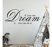 Adhesivo Decorativo para Pared, diseño con Texto en inglés If You Can Dream It You Can Do It Motivacional Citas Familiares Etiqueta de la Pared Letras artísticas Diciendo Decoración del hogar