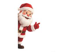 Adhesivo decorativo para pared, diseño de Papá Noel, 39 cm, diseño navideño | Pelar Papá Noel, para reno Rudolph, colores rojos vibrantes, tamaño de 39 x 20 cm, decoración de pasillo de sala de estar