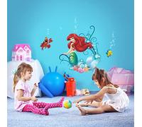 Adhesivo decorativo para pared, diseño de sirena, princesa, mundo submarino, de Disney, tamaño 50 x 70 cm
