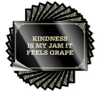 Adhesivo decorativo para piscina y cochera - Kindness is My Jam It Feels Grape Coffee Adhesivo duradero fácil de aplicar para decoración de motocicleta (12 x 18 cm)