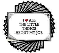 Adhesivo decorativo para portátil con texto en inglés "I Love All The Little Things About My Job" (6 x 9 cm)