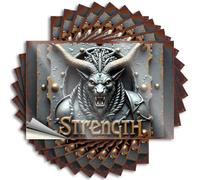 Adhesivo decorativo para sala de bar | Fuerza: emblema de poder de la bestia mítica acogedora para decoración a cuadros (12 x 18 cm)