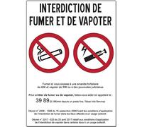 Adhesivo decorativo para señalización laminado, plastificado, resistente al agua y a los rayos UV, prohibición de fumar y vapear, 21 x 14,8 cm