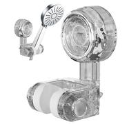 Adhesivo del soporte de ducha - Soporte para barra de ducha portátil ajustable, montado en la pared sin taladro | Acabado cromado impermeable, soporte adhesivo fuerte, fácil instalación