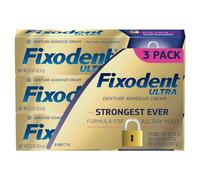 Adhesivo dental Fixodent Ultra Max Hold (2.2 onzas) Paquete de 3)