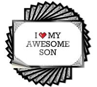 Adhesivo divertido para casco Core I Love My Awesome Son para Navidad, actualizaciones fáciles de despegar (6 x 9 cm)