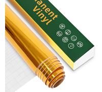 Adhesivo Dorado Brillante para Cricut,30,5x480cm Vinilo Autoadhesivo, para Grabado Publicitario, Decoración de Paredes, Superficie de Cristal, Decoración de Vasos de Agua