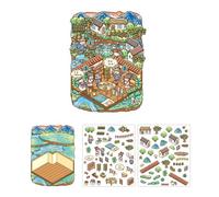 Adhesivo estético de escena, serie de cuentos de hadas, paisaje decorativo para niños y niñas, serie de cuentos de hadas, paisaje infantil