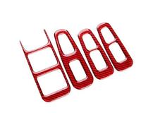 Adhesivo Fibra Carbono Suave Real Para Kia Para Stinger 2019-2023 Para Volante A La Izquierda O Derecha Embellecedor Panel Botones Ventana Puerta Accesorios Para Interior Coche(For LHD Red Carbon)