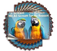 Adhesivo funky Cover Parrot Power: The Art of Screaming for No Reason for Coffee Backyard Bar Decor (8 x 12 cm)