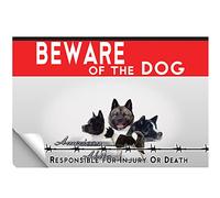 Adhesivo laminado Beware of the dog American Akita