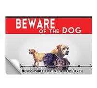 Adhesivo laminado Beware of the dog labrador retriever