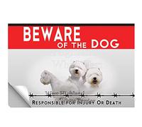 Adhesivo laminado Beware of the dog West Highland white terrier