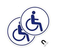 Adhesivo Letrero Para Discapacitados,ø13.5cm Pegatinas Discapacitado Minusválido,Pegatina Para Silla De Ruedas Para Coche,Discapacitados Pegatinas Para Coche,Sin Barreras, Señales De Seguridad,2 PCS