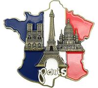 Adhesivo multicolor con imanes para nevera, mapa de Francia, imanes de resina 3D para nevera, imanes decorativos para nevera, catedral de Notre Dame de París, juego de accesorios para el hogar
