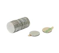 Adhesivo N35 Magnet de Neodimio Para Artes, Manualidades, Fabricación de Modelos, Bricolaje, Pasatiempos, Oficina Y Hogar - 9.5mm x 0.75mm de Espesor - 0.35kg de Extracción - Norte - Paquete de 200