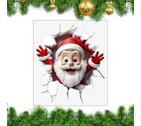 Adhesivo navideño para tapa de inodoro: adhesivo de pared 3D de Papá Noel, mural navideño, gráfico decorativo para pareds de baño, obra de arte festivo de temporada de Papá Noel | Adhesiv de pared