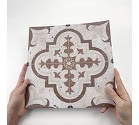 Adhesivo para azulejos de vinilo, impermeable, antideslizante, de PVC, autoadhesivo, 30 x 30 cm, color marrón cemento portugués