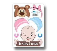 Adhesivo para bebé a bordo - Niña o niño - Personalizable: pegar los accesorios de su elección y hacer un bebé a bordo único en el cristal de su coche.