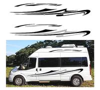 Adhesivo para carrocería de coche, adhesivo lateral de 2 piezas, diseño de rayas, para autocaravana, furgoneta, caravana, calcomanía de vinilo gráfico para carrocería de coche, accesorios laterales
