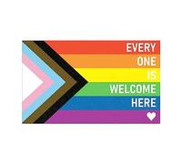 Adhesivo para colgar en la pared con texto en inglés "Everyone is Welcome Here" (13 x 8,5 cm)