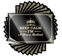 Adhesivo para defensa costera con texto en inglés "Keep Calm I'm A Nurse Medical Coastal Bumer" (6 x 9 cm)
