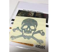 Adhesivo para guitarra y bajo, diseño de calavera, perla blanca, B-136SK-WT