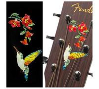 Adhesivo para guitarras, bajo y ukeleles - Colibrí y flores B-330HF