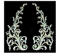 Adhesivo para incrustaciones de guitarras y bajo, diseño vintage de vid - perla blanca (juego L&R)