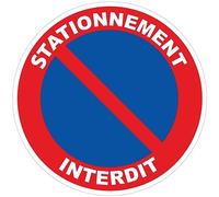 Adhesivo para panel de seguridad rígido y redondo, adhesivo de señalización laminado, plastificado, resistente al agua y a los rayos UV, estacionamiento prohibido, diámetro 24 cm