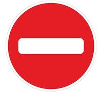 Adhesivo para panel de seguridad rígido y redondo, adhesivo de señalización laminado, plastificado, resistente al agua y a los rayos UV, con sentido prohibido, diámetro 24 cm