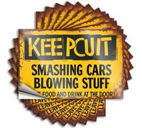 Adhesivo para parachoques con texto en inglés "Keep Out: No hay comida ni bebida dentro! 10 calcomanías de advertencia para coche (8 x 12 cm)