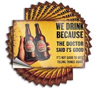 Adhesivo para parachoques con texto en inglés «We Drink Because The Doctor Said It's Good.» 10 unidades de calcomanías mecánicas para decoración del hogar (12 x 18 cm)