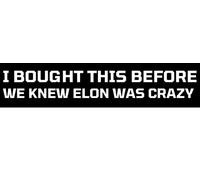 Adhesivo para parachoques de Tesla, I Bought This Before We Knew Elon Was Crazy!, calcomanía viral original para el propietario de Tesla, accesorios divertidos para el modelo X Y 3 S, vinilo
